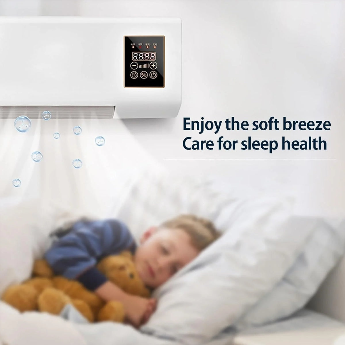 Mini Split Ac/Heating - Wall Mounted Ac Unit | Air Conditioner Portable Ac Heater Combo Unit, 2in1 Wall Mounted Air Conditioner Heater with Remote Control & Timer 1800W