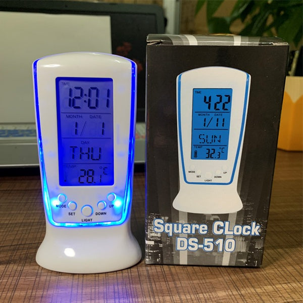 Square Clock DS-510 Digital Alarm Temperature Calendar Table Desk Clock