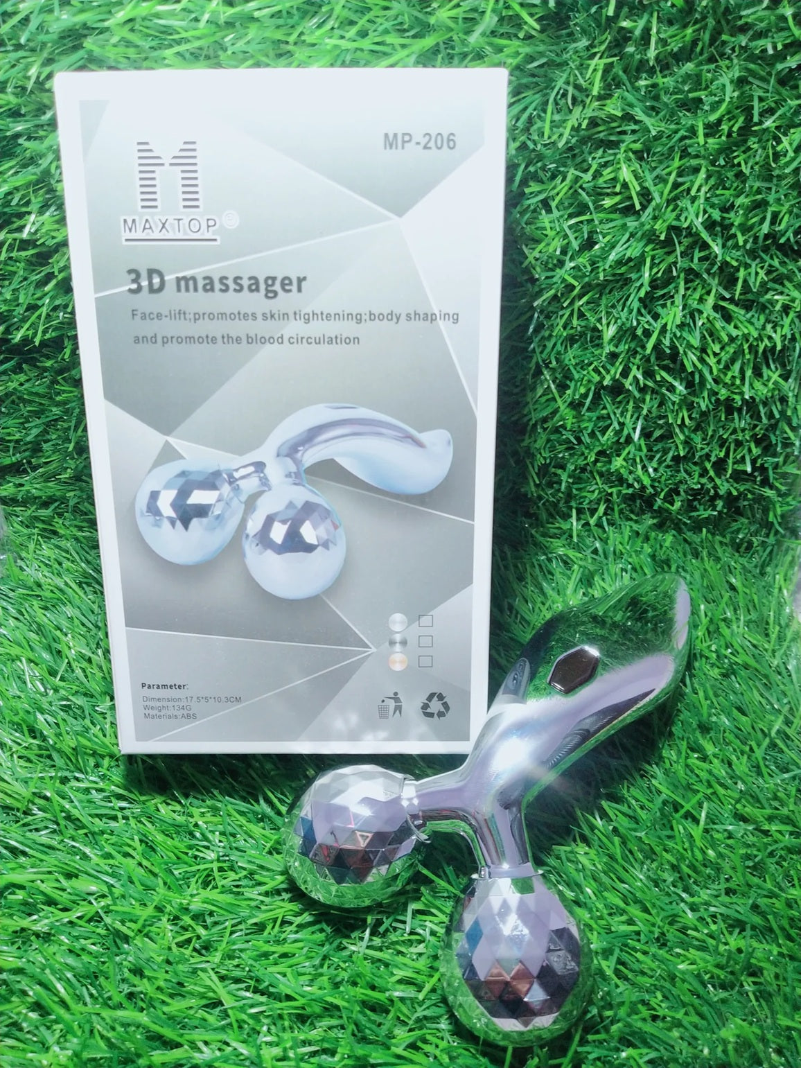 3D Maxtop Manual Face Massager for Glowing Skin | Facial Roller & Body Massage Tool | Women's Self Care Beauty Device for Skin Tightening and Lift | 3D Massager Roller