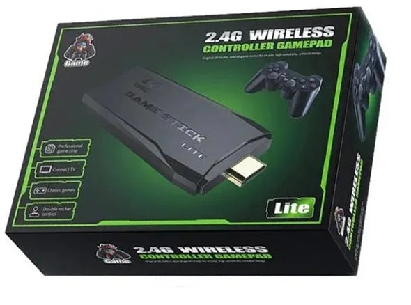 Game Stick Lite 4K Wireless Console | 15,000+ Retro Games | 64GB Card | Dual 2.4G Wireless Controllers | HDMI Plug & Play