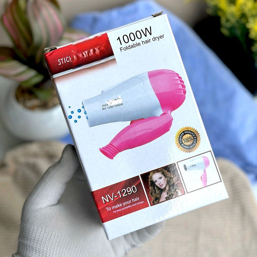 Professional 1000W Hair Dryer Plastic and Steal Pink and blue Medium Hair Dryer for Men and Women