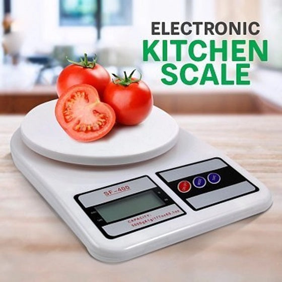 Btag SF-400 Digital Kitchen Weighing Scale | 10Kg x 1g Precision | Food Scale with LCD Display for Cooking, Baking, Meal Prep & Healthy Diet | Compact Electronic Weight Machine for Home Use.(White)
