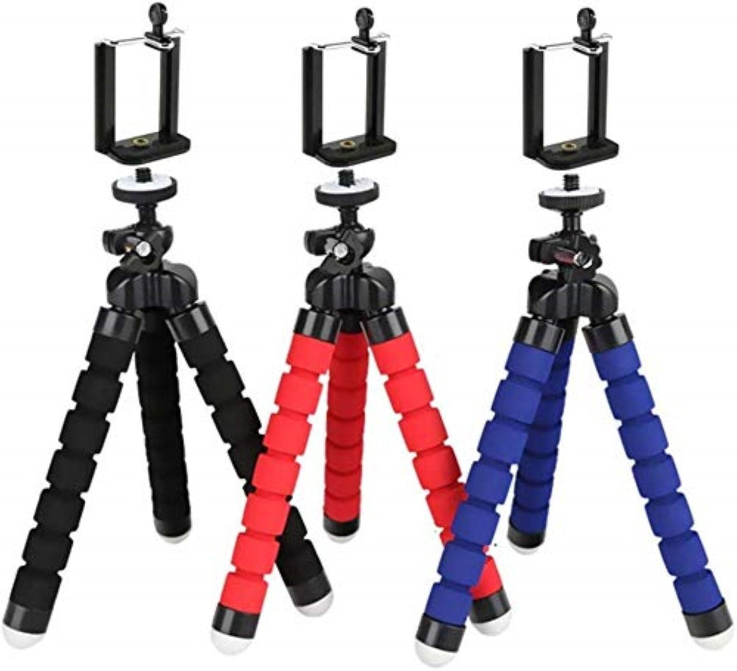12 Inch Flexible Camera Tripod with Wrapable Disc Legs & Quick Release Plate + Universal Smartphone Mount + Bluetooth Wireless Remote Control Camera Shutter for Smartphones