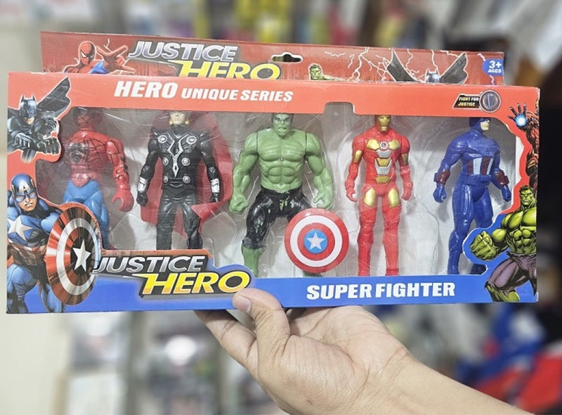 Justice Hero Action Figure Set, Set of 5
