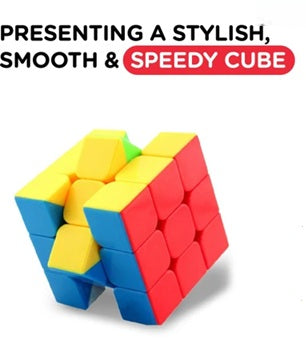 Cube 3x3 Cube High Speed Stickerless Cube - 3x3x3 Speed Cube, Puzzle Cube for Kids and Adults, Match Making Puzzle Cube - Best Birthday Return Gifts for Kids
