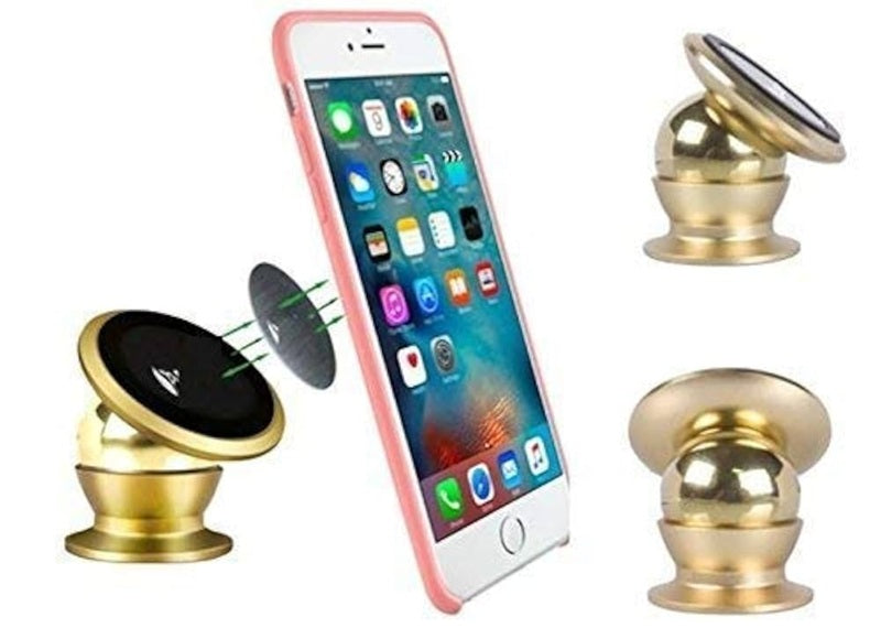 Aluminium Metal Portable 360 Degree Rotating Magnetic Mobile Holder for Car, Office, Desk, Home and Table