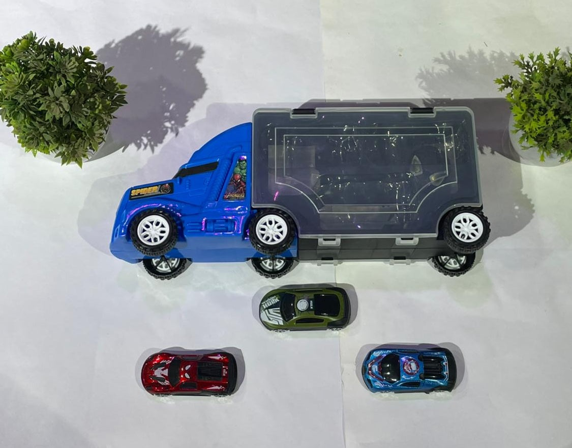 Avengers Carry Case Trucks For Kids - 4 In 1 Big Unbreakable Carrier Transport Truck (Multicolor)