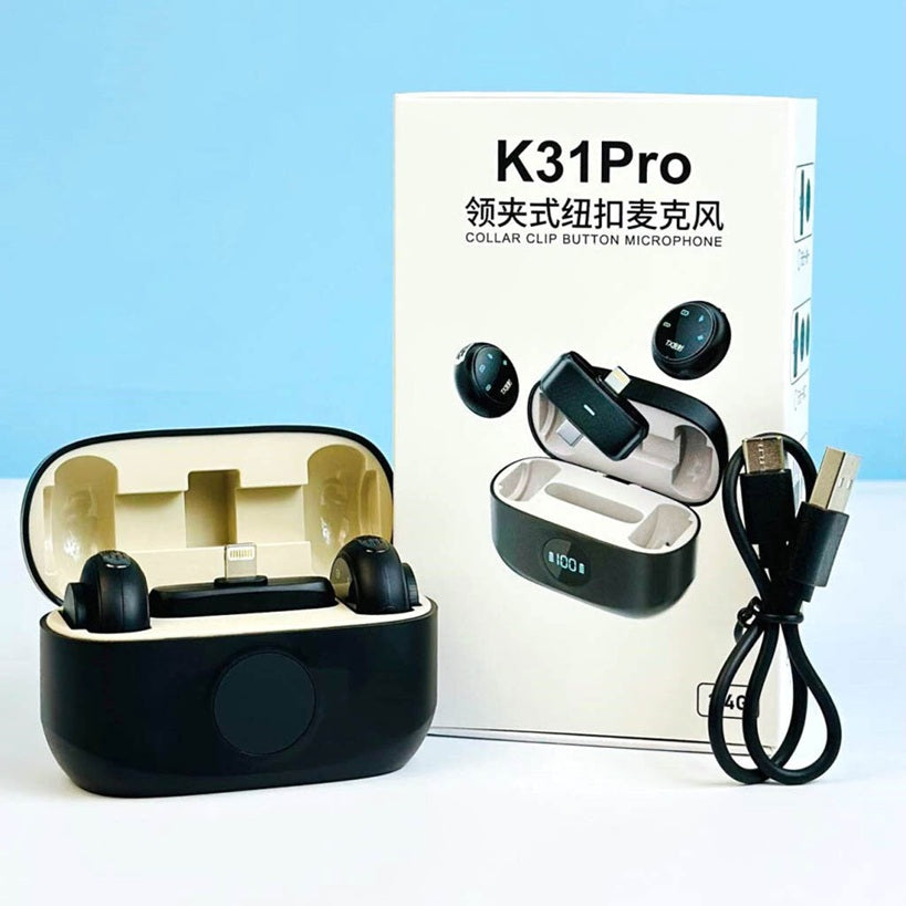 k31 pro Professional Wireless Magnetic Mic for iOS/Android Phone with 3-Lv Noise Cancel Microphone
