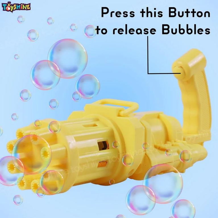 Bubble Gatling Gun Toy for Kids, Electric Bubble Launcher Machine Toy Gun for 3+ Year Old Boys, Girls, Indoor and Outdoor Toys for Toddlers