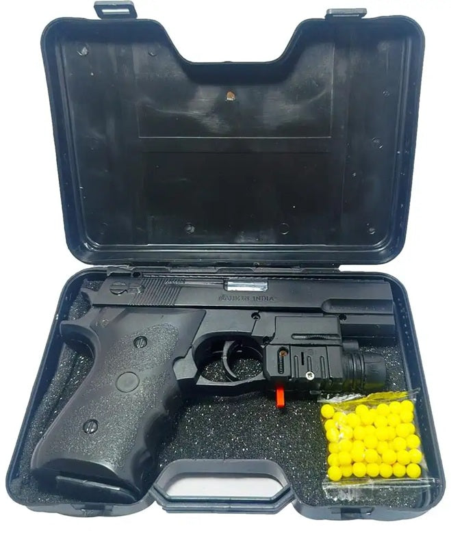 PistolGun for kids of Gun with Laser14 Darts & Plastic Bullets (Black)