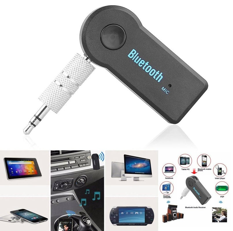 Wireless Bluetooth Receiver & Hands-Free Car Kit – 3.5mm Aux Adapter for Seamless Music Streaming and Hands-Free Calling | Perfect for Home, Car Audio, Headphones, and Speakers