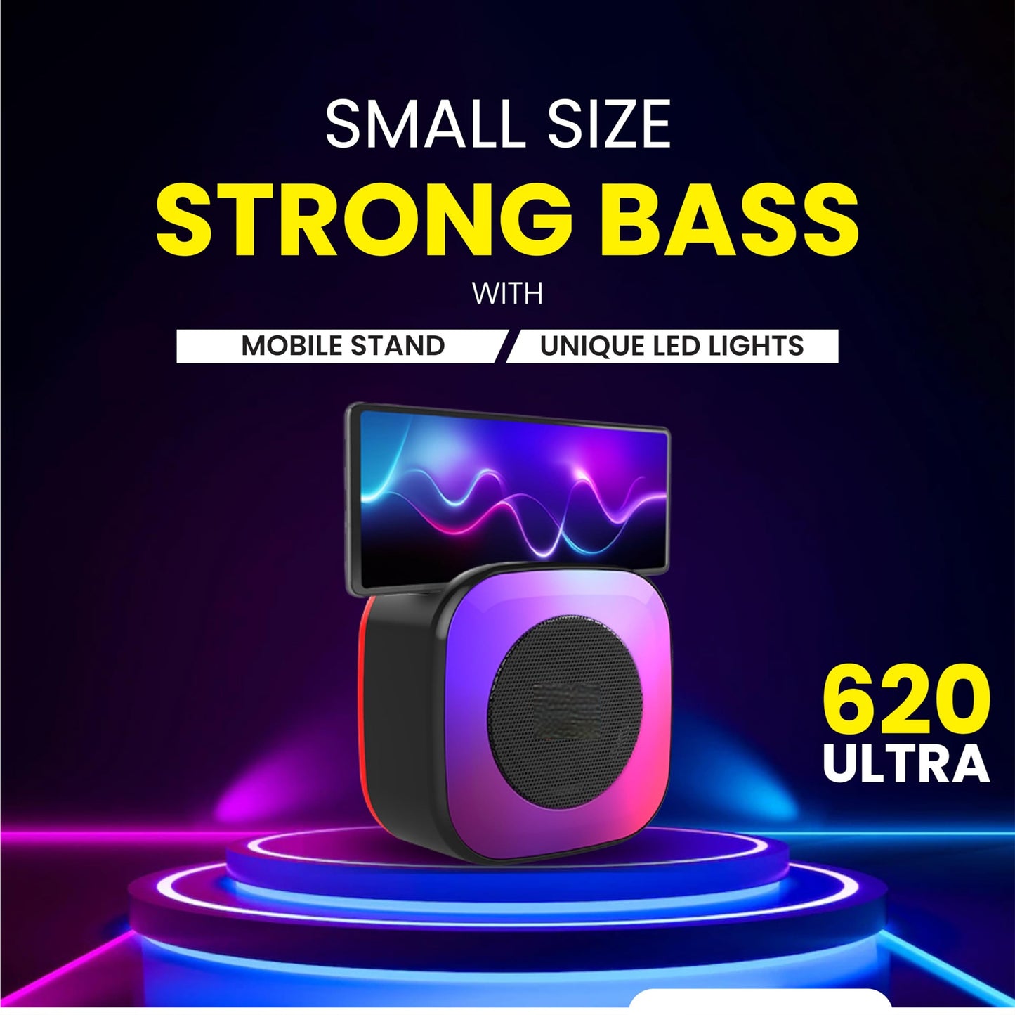 Max614 Wireless Bluetooth speaker with 10h Playtime & 14 unique lights 5 W Bluetooth Party Speaker  (Green, Stereo Channel)
