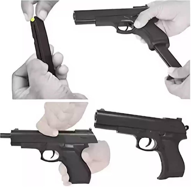 PistolGun for kids of Gun with Laser14 Darts & Plastic Bullets (Black)