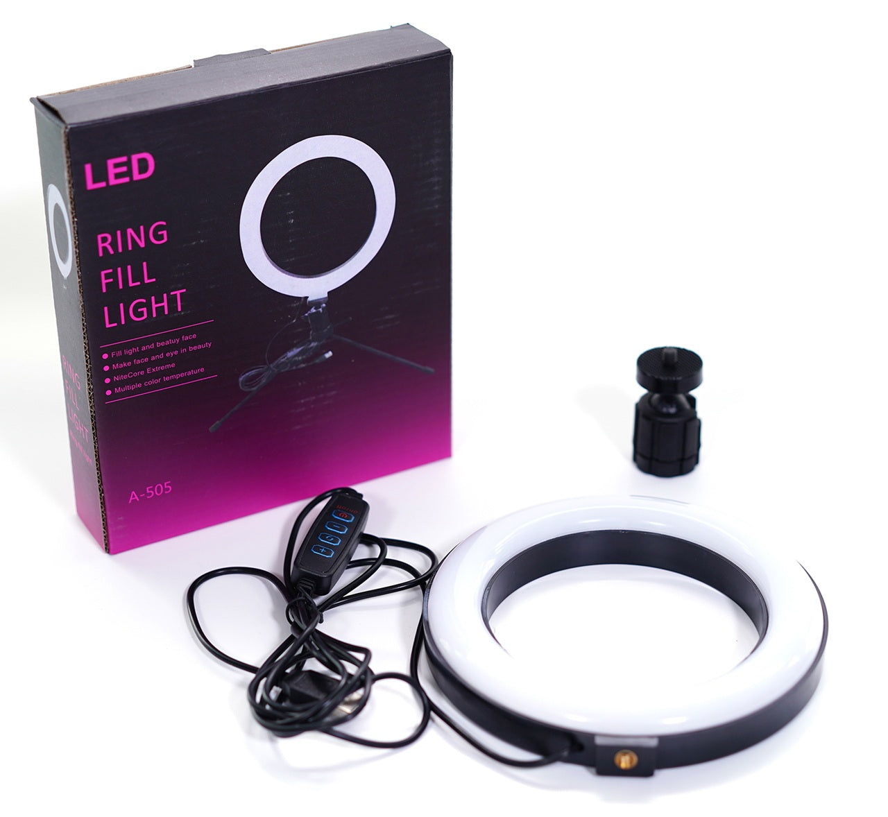 Ring Lights 10" Portable LED Selfie Lights (26cm) for Camera, Phone, TIK Tok, YouTube Video Shooting. Foldable and Lightweight. 7 feet Long. 3 Color Modes LED Light