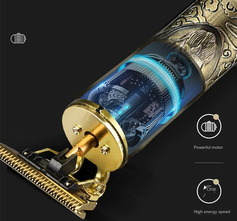 Rechargable hair trimmer Professional Battery Powered Trimmer For Men - Golden | Beard & Body Trimmer | USB Fast Charging | Stainless Steel Self-Sharpening Blades