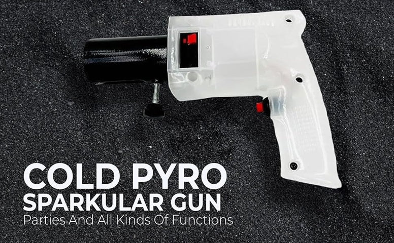 Black & White Sparkle Pyro Gun for Parties, Events and Celebrations