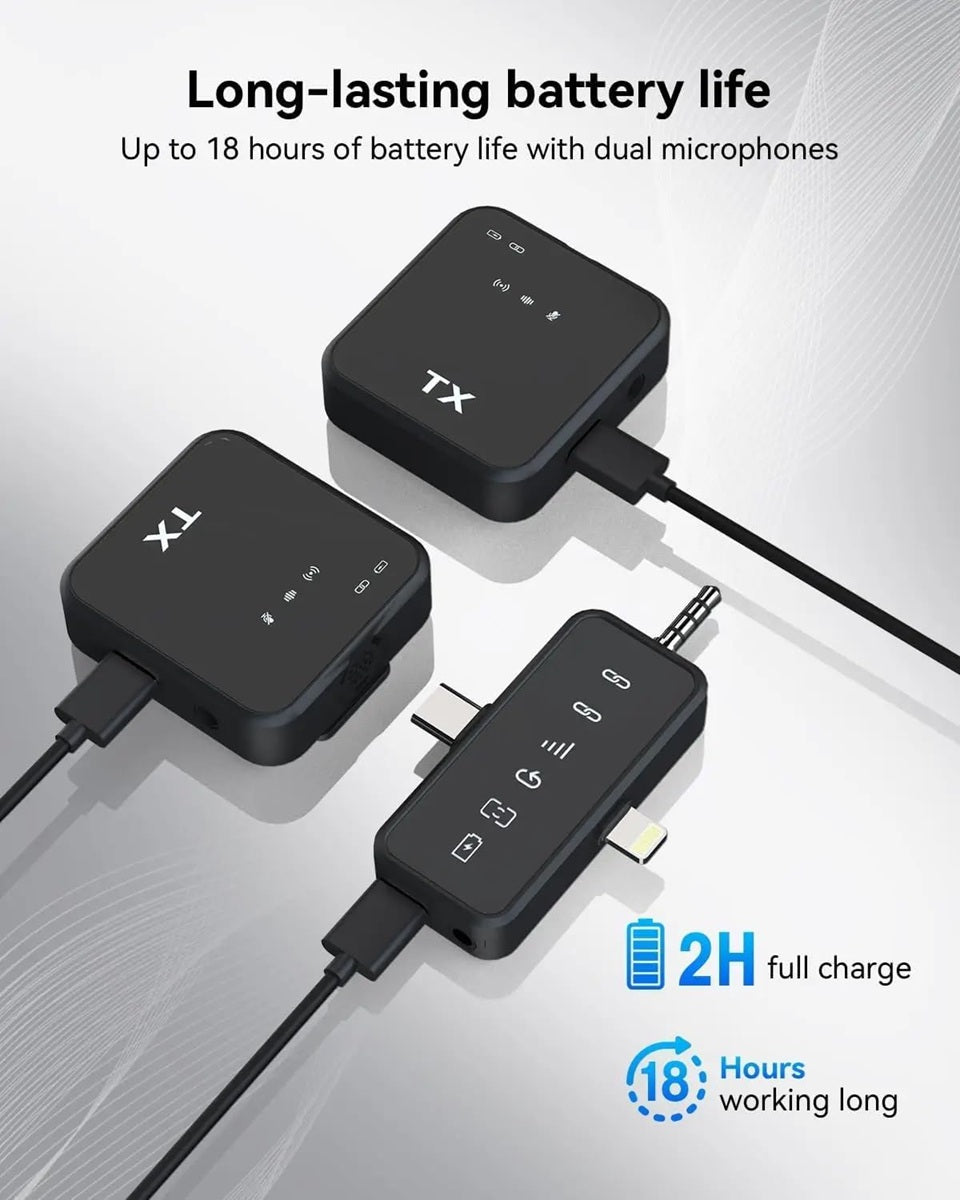 F11Wireless Mic for Youtubers,Wireless Microphone with 30-Hour Charging Case,Intelligent Noise Reduction Wireless Mic for YouTube, Ideal Mike for YouTube Channel