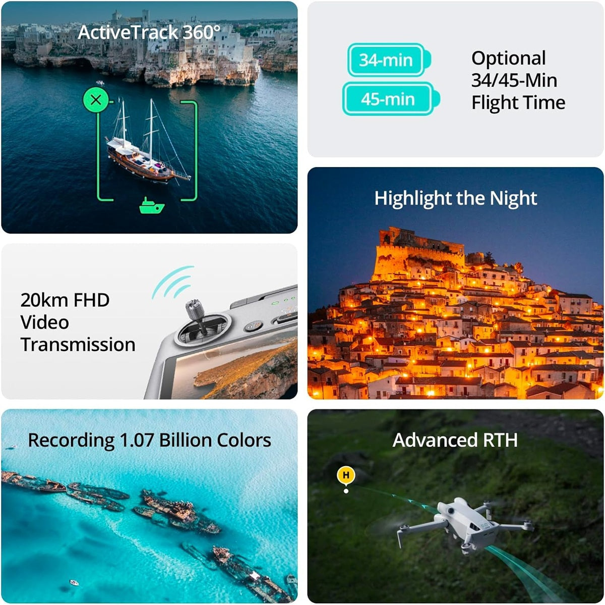 Mini 4 Pro Folding Drone with RC 2 Remote (With Screen) Fly More Combo Plus, 4K HDR, Under 249g, Omnidirectional Sensing, 3 Plus Batteries