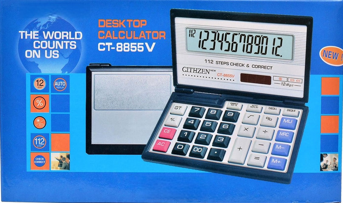 CT-8814V Plastic 14-Digit Desktop Calculator (Silver)