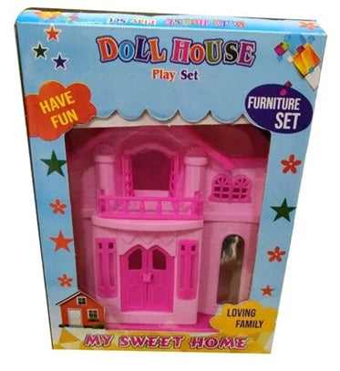 Doll House Set for Girls and Boys, Easy to Carry, Little Doll House Play Sets with Furniture.