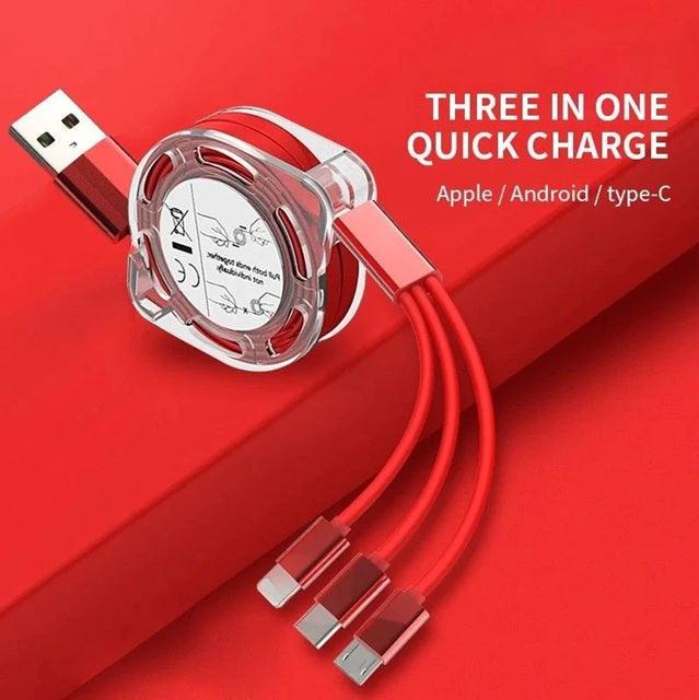 3in1 Retractable TPE Cable