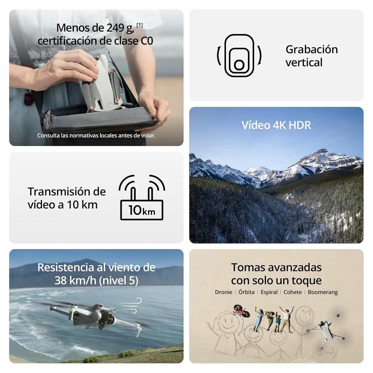Mini 3 ( RC) – Lightweight and Foldable Mini Camera Drone with 4K HDR Video, 38-min Flight Time, True Vertical Shooting, and Intelligent Features