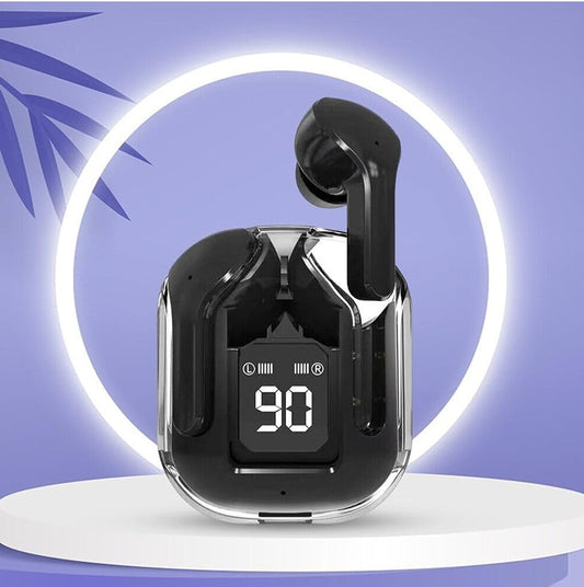 Ultrapods Wireless Earbuds with LED Display, TWS Bluetooth, Digital Battery Ultrapods TWS Earbud Transparent Design,