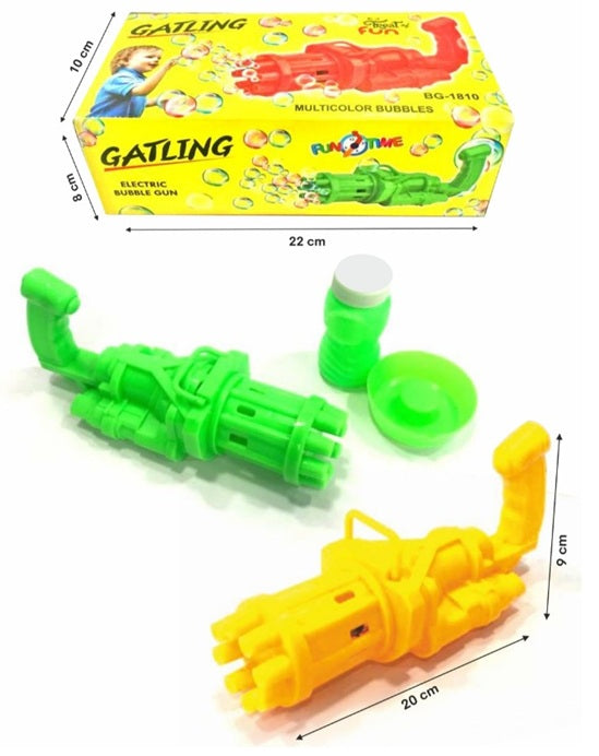 Bubble Gatling Gun Toy for Kids, Electric Bubble Launcher Machine Toy Gun for 3+ Year Old Boys, Girls, Indoor and Outdoor Toys for Toddlers