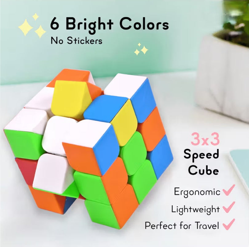 Cube 3x3 Cube High Speed Stickerless Cube - 3x3x3 Speed Cube, Puzzle Cube for Kids and Adults, Match Making Puzzle Cube - Best Birthday Return Gifts for Kids