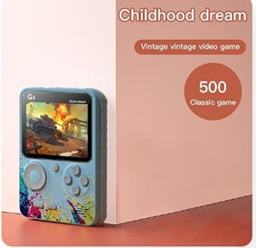 G5 5000 in 1 Retro Game Box Only for 1 Player, Handheld Classical Game PAD Can Play On TV, 500 Games Like Contra, Tank, Bomber Man Etc. (A Like Star Product) (Blue Grey)