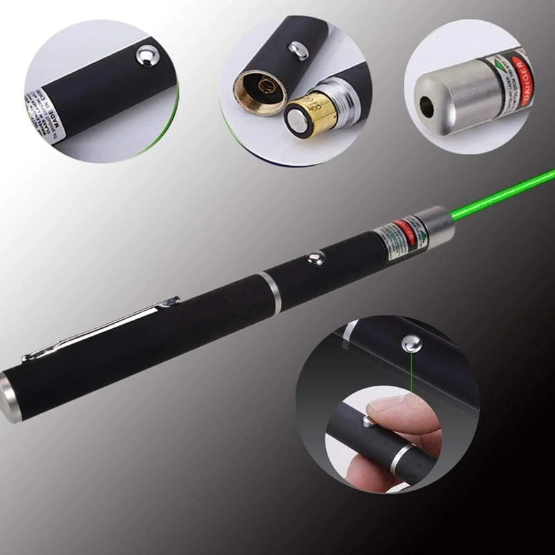 High Power Green Laser Pointer with Battery – Long Range Beam, Metal Body, Visible in Daylight & Night – for Astronomy, Presentations, Hiking & Outdoor Use
