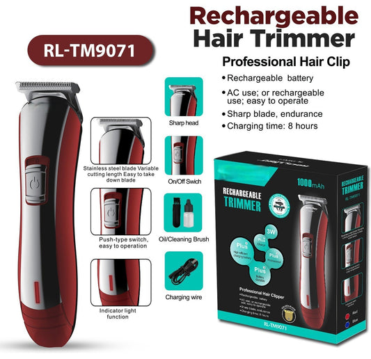 Blue 3 W Rl-Tm9071 Rechareable High Quality-4958 Trimmer - 45 Min Runtime 4 Length Settings