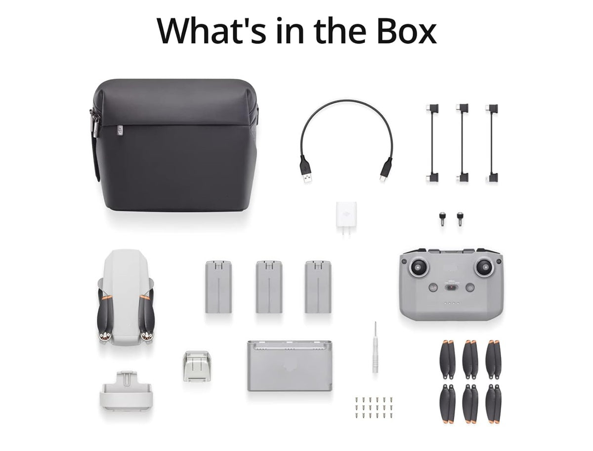 Mini 2 Fly More Combo Ultralight Foldable Drone, 3-Axis Gimbal With 4K Camera, 12Mp Photos, 31 Mins Flight Time, Ocusync 2.0 10Km HD Video Transmission, Gray