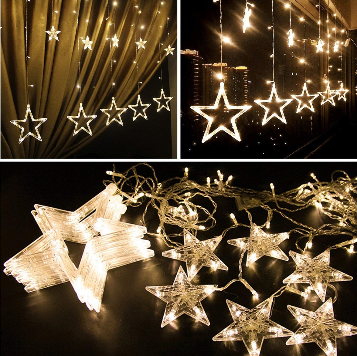 Artificial Star LED String Lights – 200 LEDs Curtain Light, 8 Lighting Modes with Adjustable Brightness, 10x3 Feet Decorative