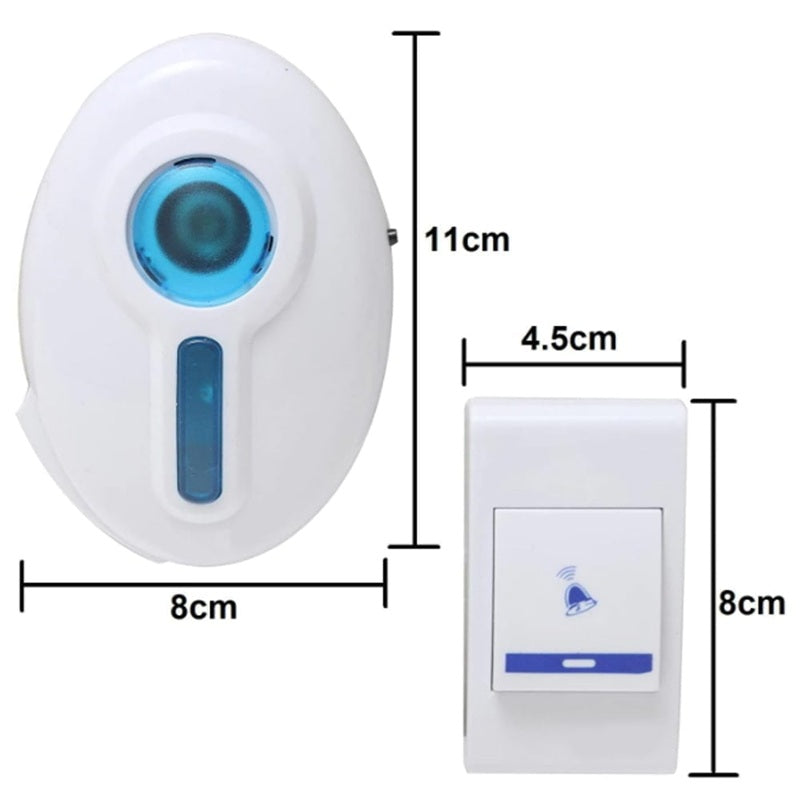 EIS Wireless Doorbell Kit Chime LED Flash Cordless Wireless Calling Remote Door Bell Wireless Door Chime  (32 Tunes)
