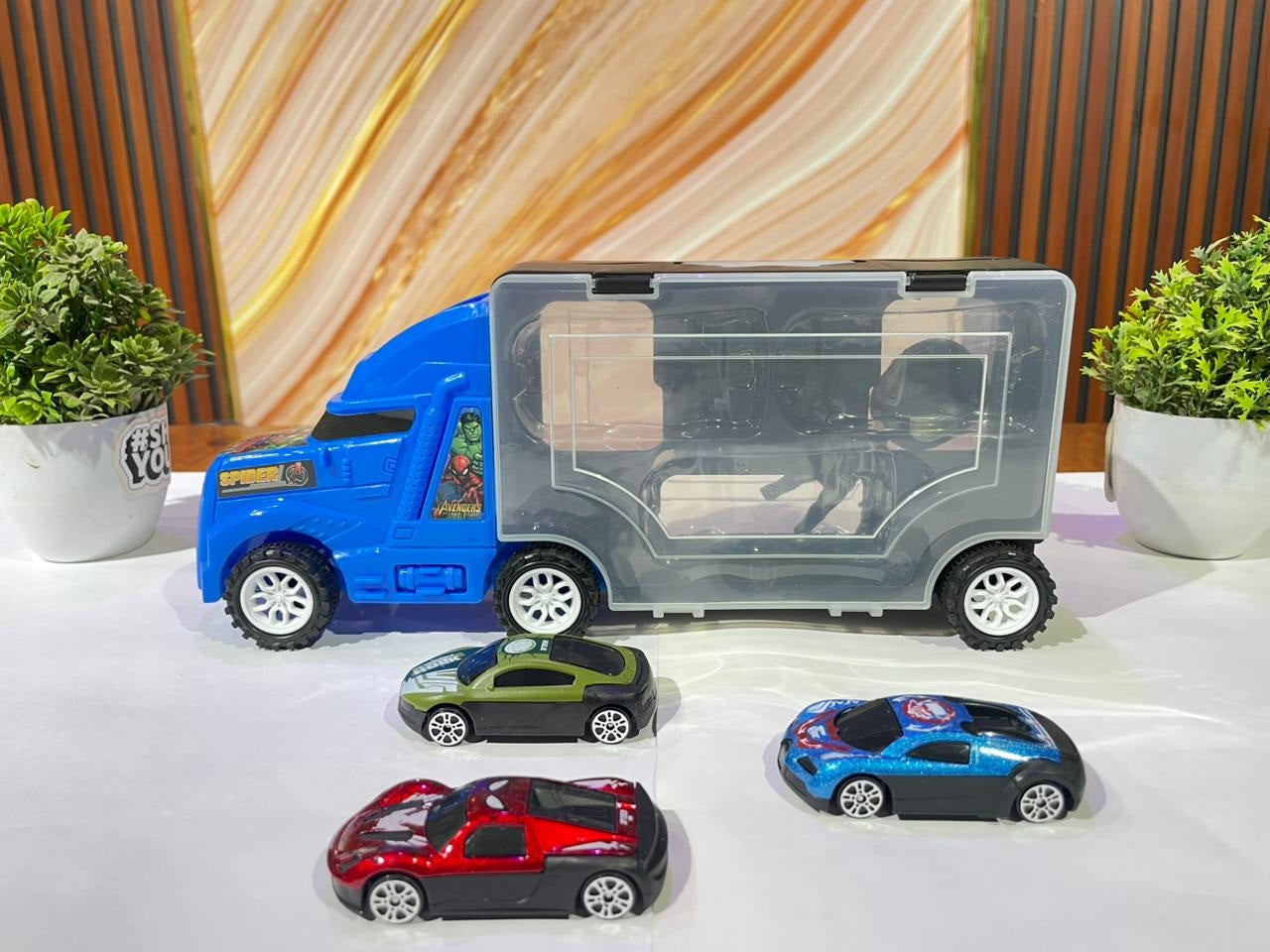 Avengers Carry Case Trucks For Kids - 4 In 1 Big Unbreakable Carrier Transport Truck (Multicolor)