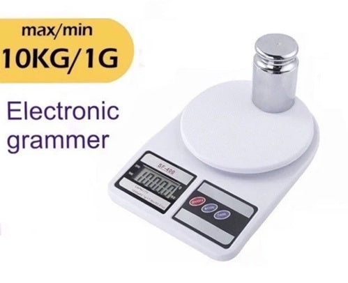 Btag SF-400 Digital Kitchen Weighing Scale | 10Kg x 1g Precision | Food Scale with LCD Display for Cooking, Baking, Meal Prep & Healthy Diet | Compact Electronic Weight Machine for Home Use.(White)