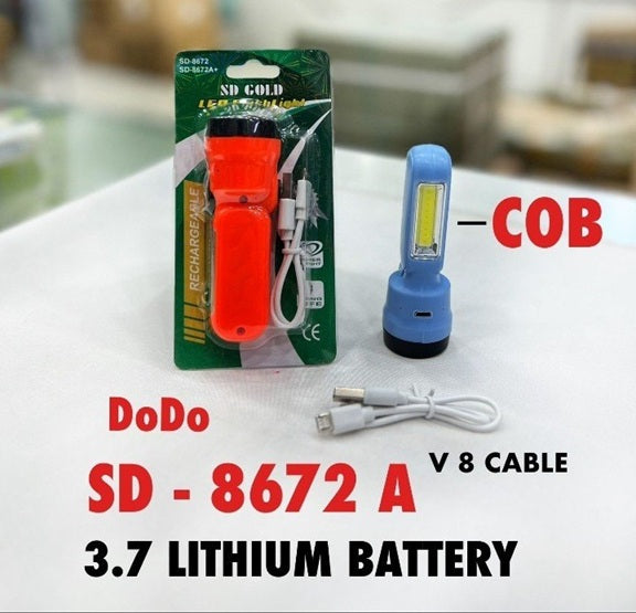 Rechargeable LED Torch - SD-8672A Mini Pocket Flashlight for Emergencies, Camping and More