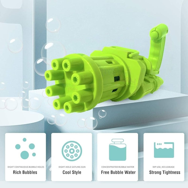 Bubble Gatling Gun Toy for Kids, Electric Bubble Launcher Machine Toy Gun for 3+ Year Old Boys, Girls, Indoor and Outdoor Toys for Toddlers
