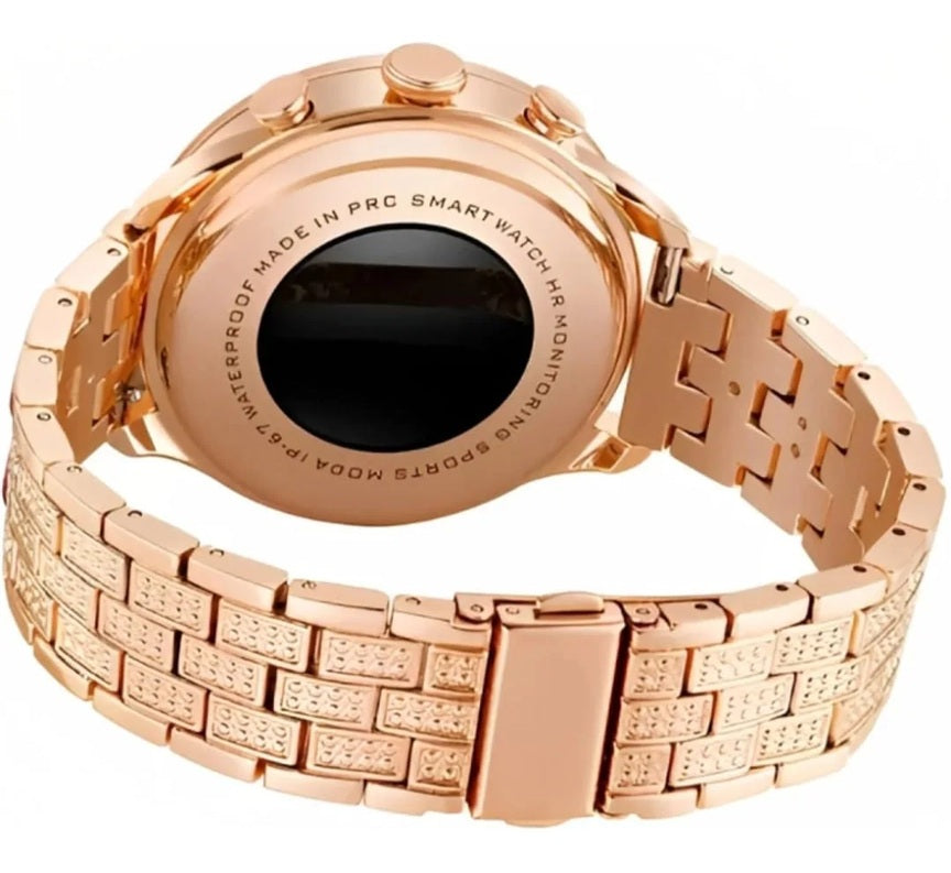 Gen 9 Diamond Strap HD Display 2 Straps Bluetooth Calling Smartwatch for Mens and Womens with 500+ Watch Faces (Rose Gold Strap)