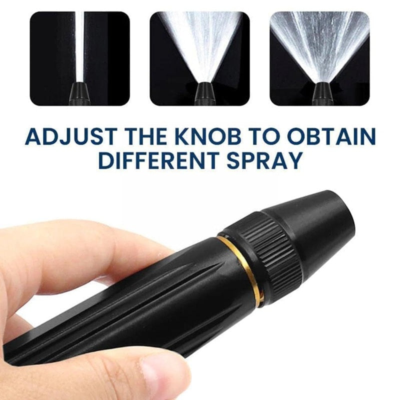 Metal Portable High Pressure Washing Water Gun, Adjustable Multifunction Pressure Washer Nozzle Spray Gun Direct Spray Car Wash Water Gun,Black High Pressure Nozzle.(pack of 1)