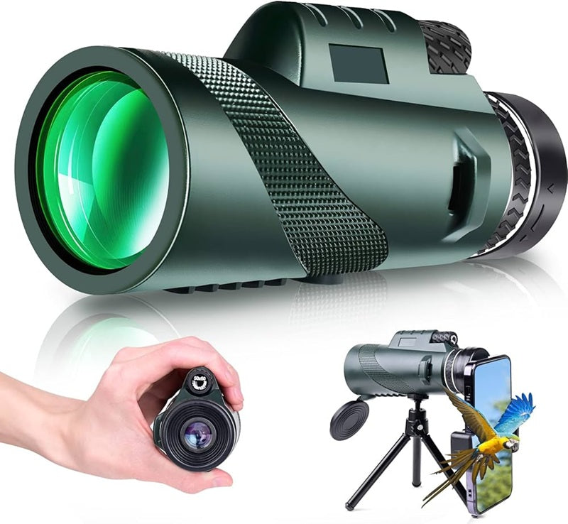 40X60HD Zoom Magnification Telescope + Mobile Phone Mount + Tripod for Adults and Children. High Power, Bi-Focal, FMC Coating and BAK4 Prism Optical Lens Gadget. Moon, Bird Watching/ Wildlife Hunting/ Stargazing/ Outdoor Camping Hiking/ Live Concert.