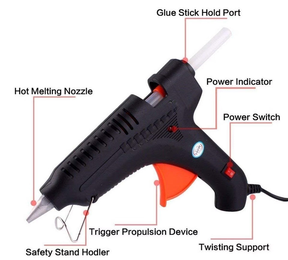 Glue Gun With Glue Sticks 40W Hot Melt With Anti Drip For Arts And Crafts,Diy Projects|Leak Proof Glue Gun