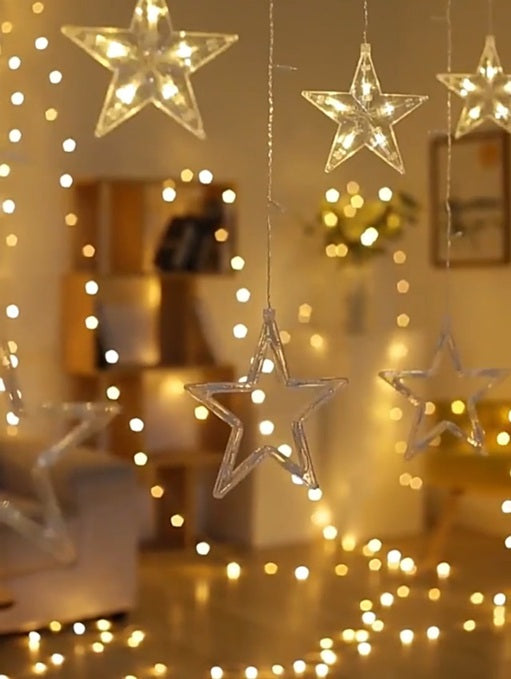 Artificial Star LED String Lights – 200 LEDs Curtain Light, 8 Lighting Modes with Adjustable Brightness, 10x3 Feet Decorative