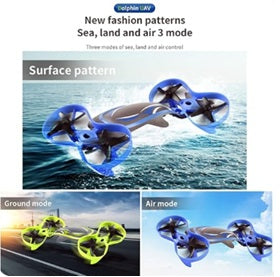 Waterproof 2-in-1 Whale 6 Axis【Can swim in Water & Fly in Air】Quadcopter Drone【Pack of 1】【Multi-Colored】