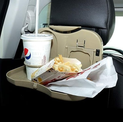 Car Backseat Food Tray with Bottle Cup Holder for Car (Assorted) - 1 PC