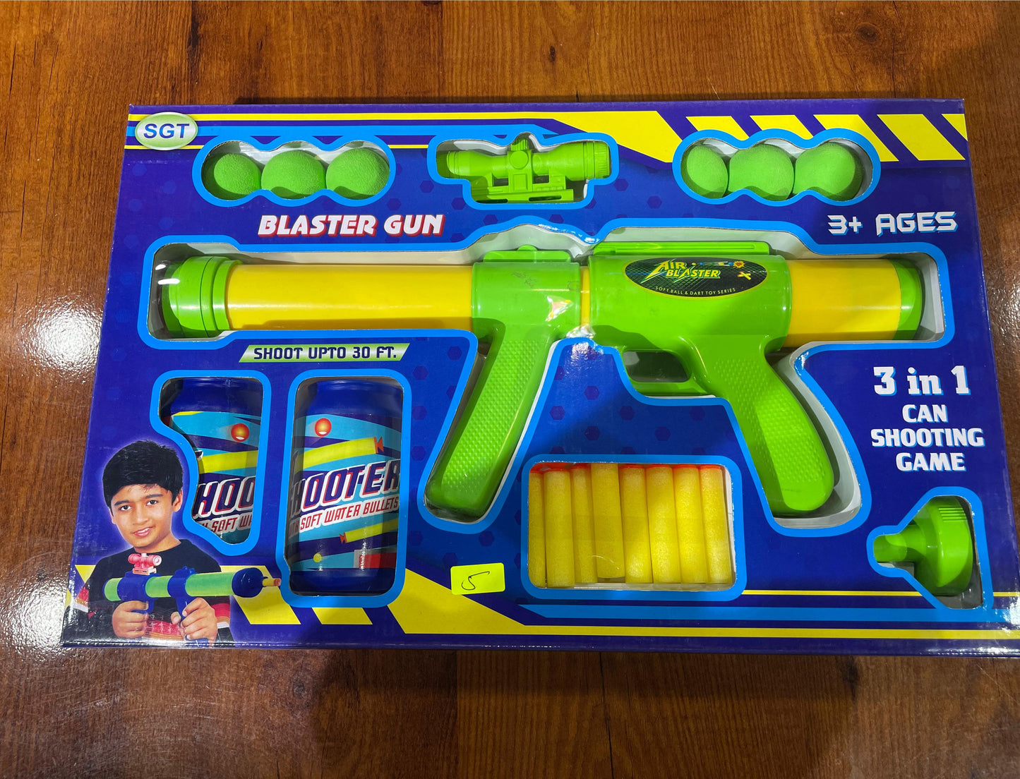 Foam Blaster Gun 3 in 1 Pump Action Air Shooting with 6 Balls, 8 Suction Dart Guns & Darts