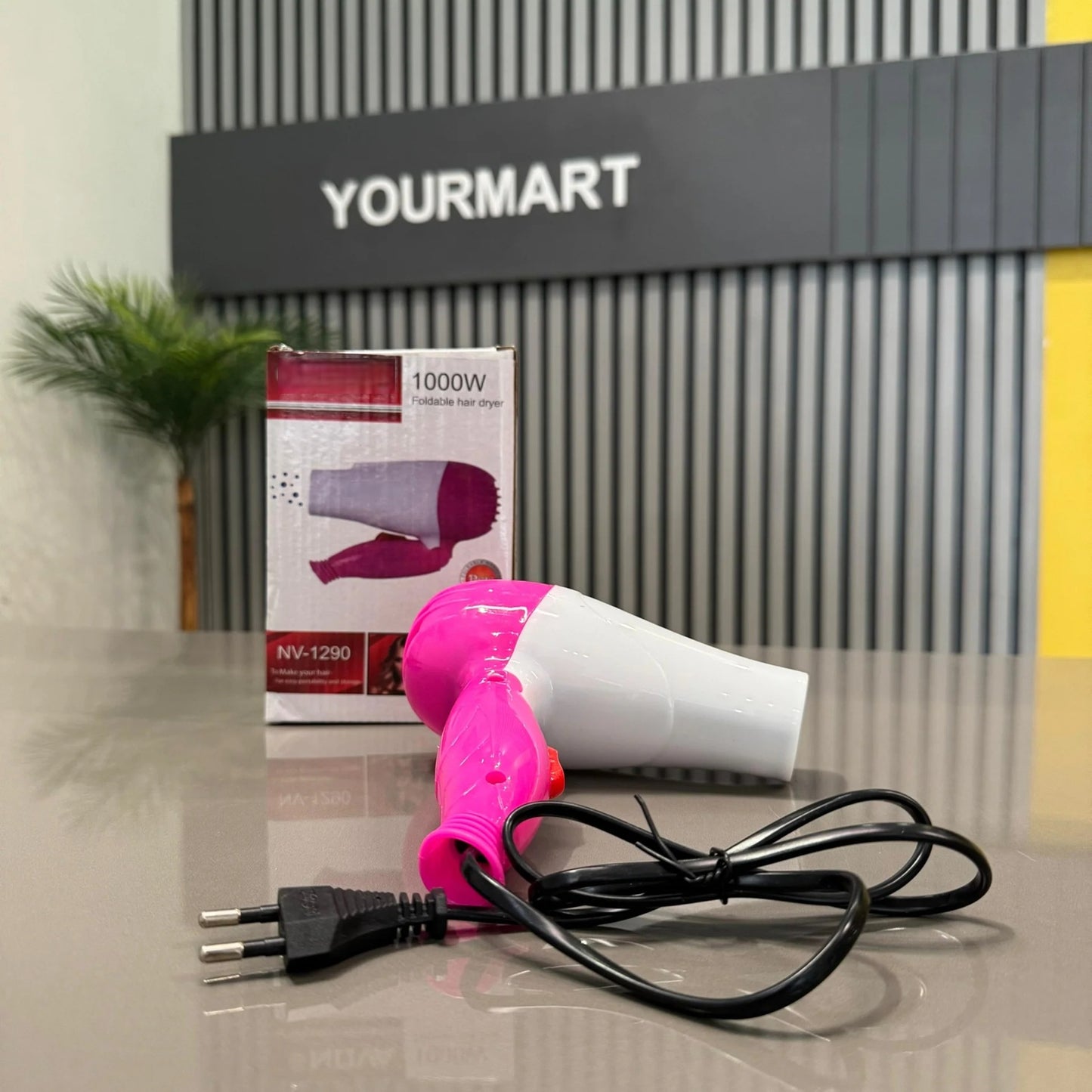 Professional 1000W Hair Dryer Plastic and Steal Pink and blue Medium Hair Dryer for Men and Women