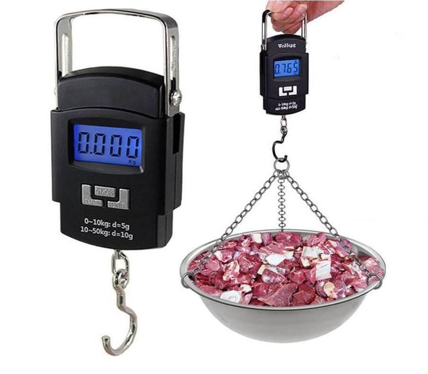 digital weighing machine for Luggage weighing, Weighing scale capable of 50kg, Scale with LCD Display & Stainless steel hook. Aliston A08 /A302 Hanging Scale.