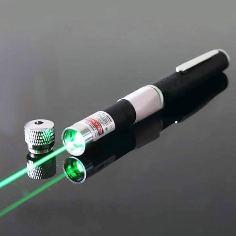 High Power Green Laser Pointer with Battery – Long Range Beam, Metal Body, Visible in Daylight & Night – for Astronomy, Presentations, Hiking & Outdoor Use